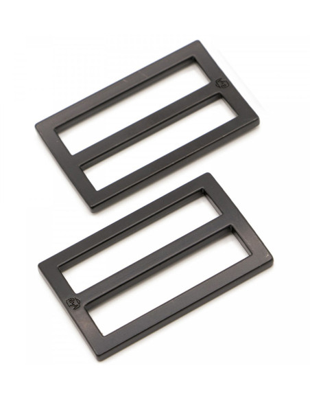 Set de 2 boucles coulissantes 22 x 38 mm noir