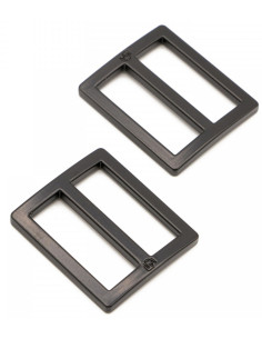 Set de 2 boucles coulissantes 28 x 25 mm noir