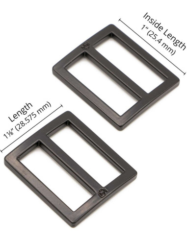 Set de 2 boucles coulissantes 28 x 25 mm noir