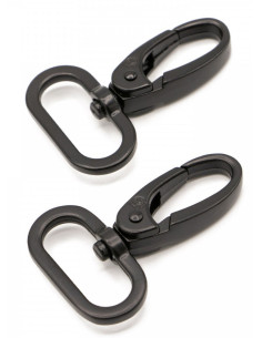 Set de 2 mousquetons passant 25 mm noir