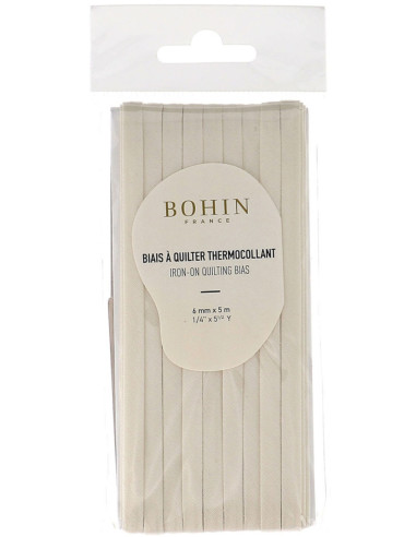 Biais à quilter thermocollant 6 mm x 5 m - Écru