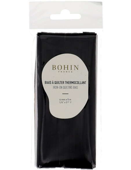 Biais à quilter thermocollant 6 mm x 5 m - Noir