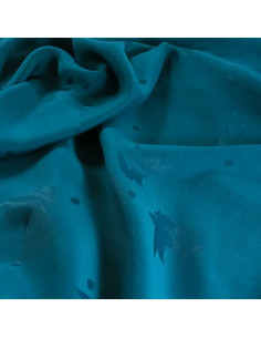 Tissu jacquard de viscose Streli bleu pétrole - Églantine & Zoé