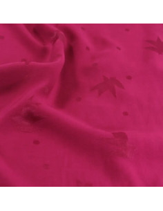 Tissu jacquard de viscose Streli rose magenta - Églantine & Zoé