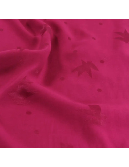 Tissu jacquard de viscose Streli rose magenta - Églantine & Zoé