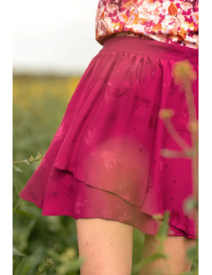 Tissu jacquard de viscose Streli rose magenta - Églantine & Zoé 2