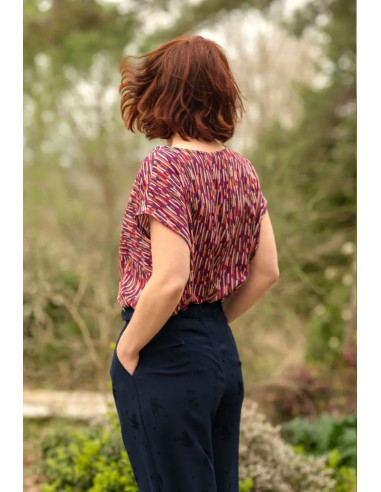 Tissu popeline de viscose Roc bleu - Églantine & Zoé