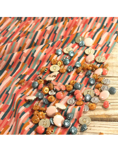Tissu popeline de viscose Roc corail - Églantine & Zoé