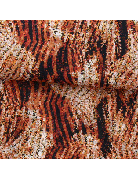 Tissu voile de polyester - Zébre ocra