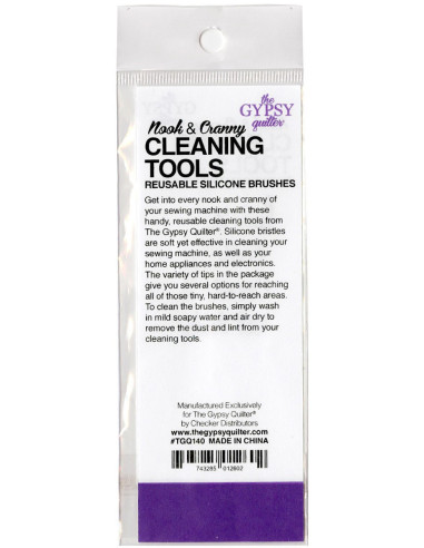 Set 4 outils pour nettoyage de machines à coudre en silicone réutilisable The Gypsy Quilter