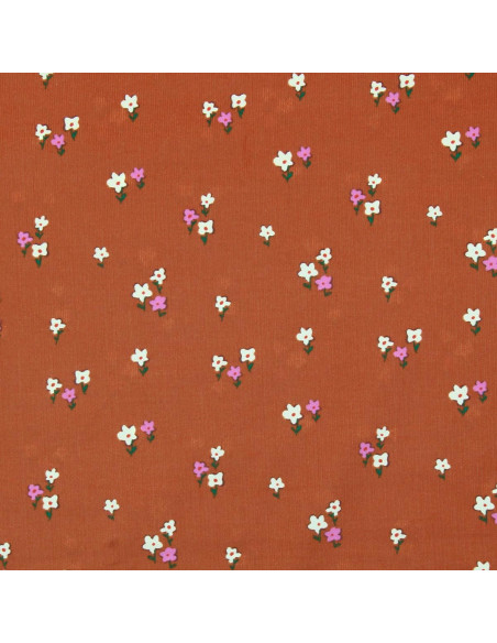 Tissu velours milleraies imprimé - Joyflo rouille