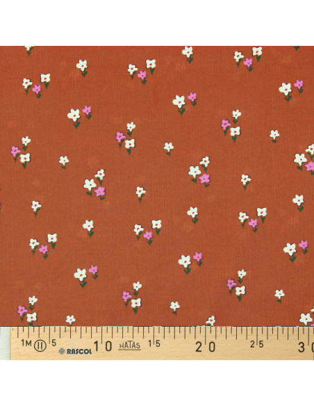 Tissu velours milleraies imprimé - Joyflo rouille