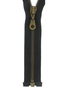 Fermeture éclair séparable métal - Noir maille bronze