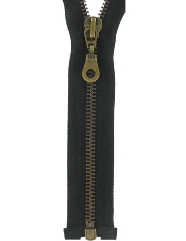 Fermeture éclair séparable métal - Noir maille bronze
