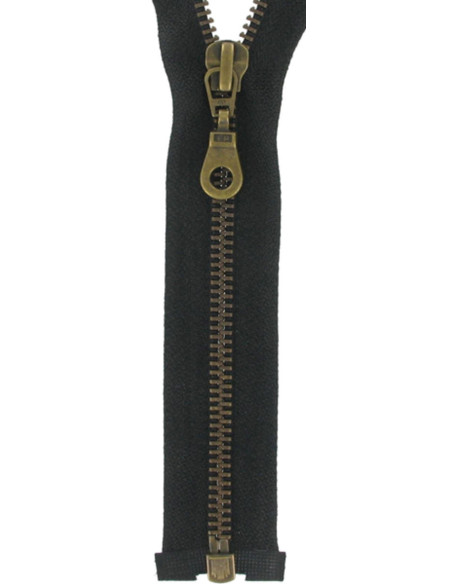 Fermeture éclair séparable métal - Noir maille bronze