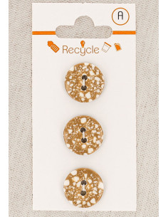 Carte de 3 boutons camel 15 mm 2 trous - Terrazzo