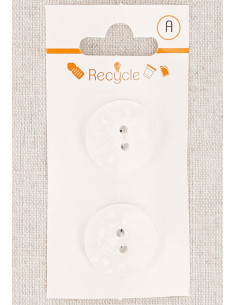 Carte de 2 boutons blancs 20 mm 2 trous - Terrazzo