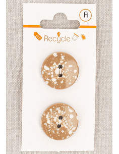 Carte de 2 boutons camel 20 mm 2 trous - Terrazzo