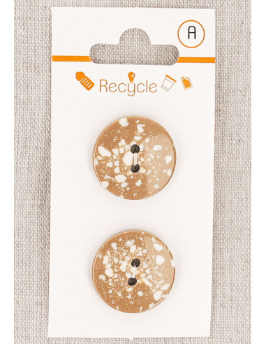 Carte de 2 boutons camel 20 mm 2 trous - Terrazzo