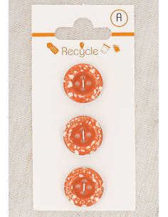 Carte de 3 boutons cuivre 15 mm 4 trous - Bord roulotté terrazzo