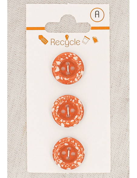 Carte de 3 boutons cuivre 15 mm 4 trous - Bord roulotté terrazzo