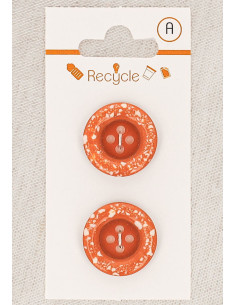 Carte de 2 boutons cuivre 20 mm 4 trous - Bord roulotté terrazzo