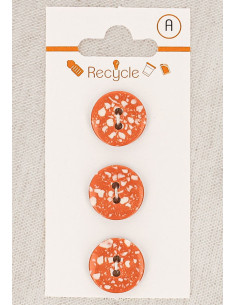 Carte de 3 boutons cuivre 15 mm 2 trous - Terrazzo