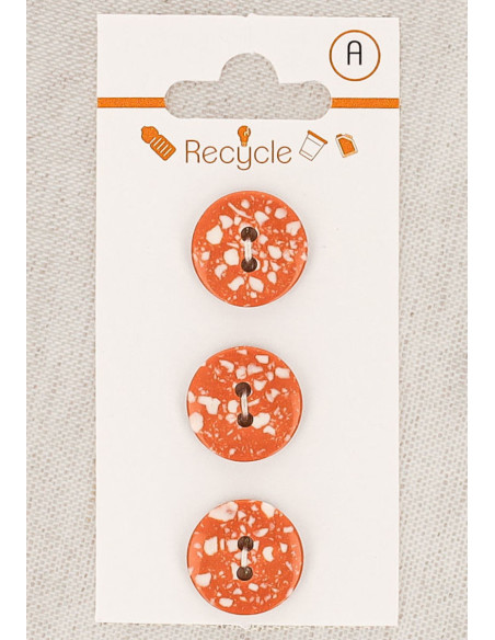 Carte de 3 boutons cuivre 15 mm 2 trous - Terrazzo