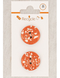 Carte de 2 boutons cuivre 20 mm 2 trous - Terrazzo