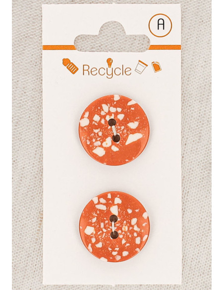 Carte de 2 boutons cuivre 20 mm 2 trous - Terrazzo