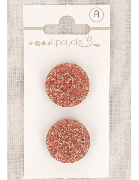 Carte de 2 boutons cuivre 20 mm à queue - Fantaisies