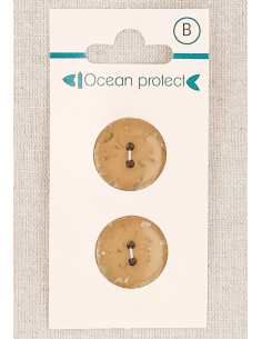 Carte de 2 boutons camel 18 mm 2 trous - Plats