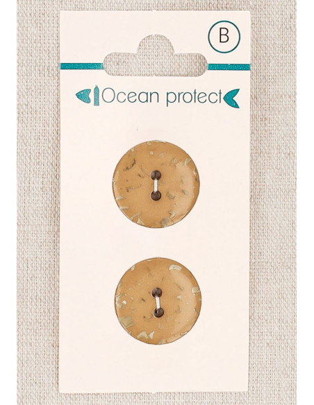 Carte de 2 boutons camel 18 mm 2 trous - Plats