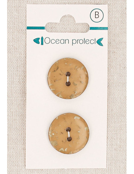 Carte de 2 boutons camel 20 mm 2 trous - Plats