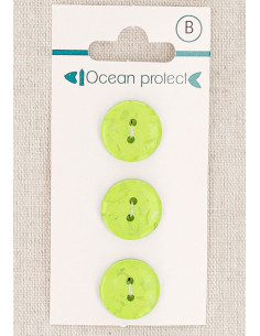 Carte de 3 boutons anis 15 mm 2 trous - Plats