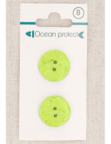 Carte de 2 boutons anis 18 mm 2 trous - Plats