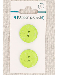 Carte de 2 boutons anis 20 mm 2 trous - Plats