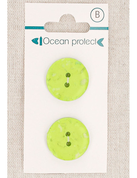 Carte de 2 boutons anis 20 mm 2 trous - Plats
