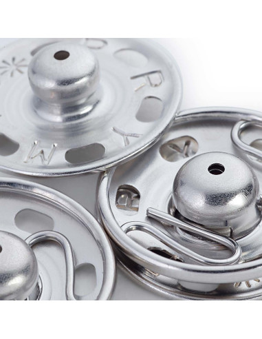 Boutons pression à coudre 30 mm - Argent