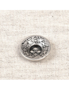 Bouton 4 trous métal - Argent vieilli