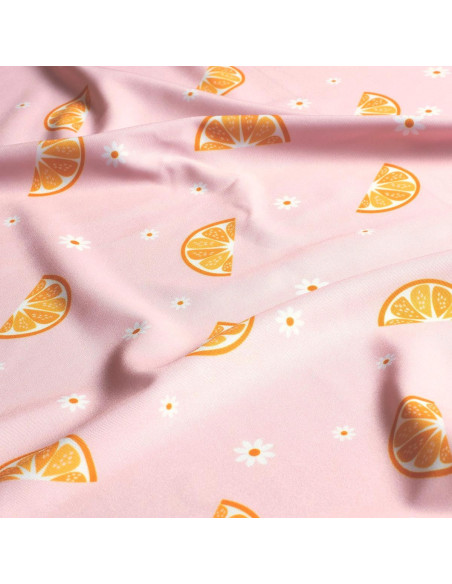 Tissu lycra maillot de bain - Tranche de citron