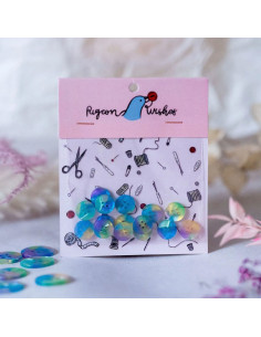 Paquet de 15 boutons en biorésine 15 mm 4 trous - Neverland