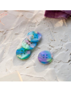 Paquet de 15 boutons en biorésine 15 mm 4 trous - Neverland 2