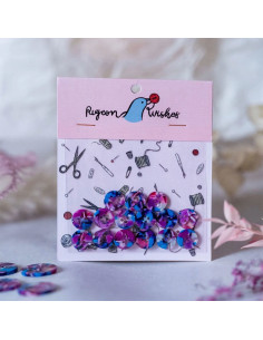Paquet de 15 boutons en biorésine 15 mm 4 trous - Lucid