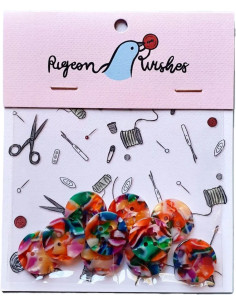 Paquet de 10 boutons en biorésine 20 mm 4 trous - Kaleidoscope