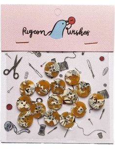 Paquet de 15 boutons en biorésine 15 mm 4 trous - Savanna