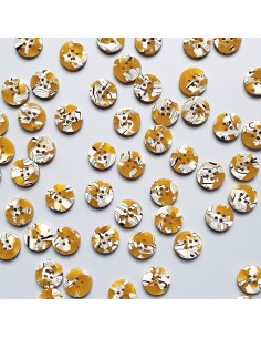 Paquet de 15 boutons en biorésine 15 mm 4 trous - Savanna 2