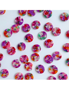 Paquet de 10 boutons en biorésine 20 mm 4 trous - Bloom 2