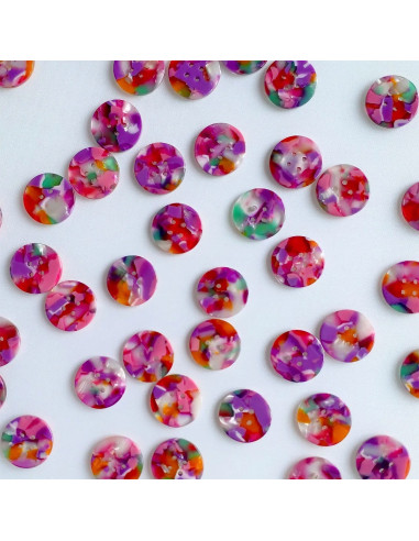 Paquet de 10 boutons en biorésine 20 mm 4 trous - Bloom