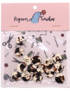 Paquet de 15 boutons en biorésine 15 mm 4 trous - Wuthering